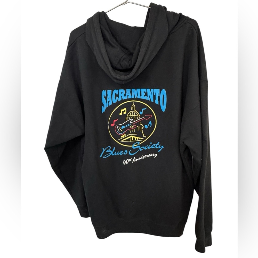 Retro Full Zip Sacramento Blues Society Hoodie Men’s XXL MINTY Rock